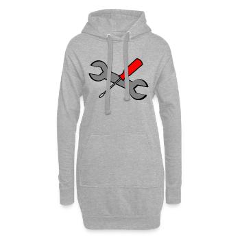 outils - Sweat-shirt à capuche long Femme - gris chiné - Devant