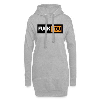 Fuck You dans la conception de - Sweat-shirt à capuche long Femme - gris chiné - Devant