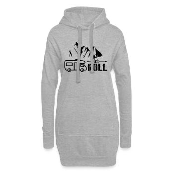 Camping, nature, vie, plein air - Sweat-shirt à capuche long Femme - gris chiné - Devant