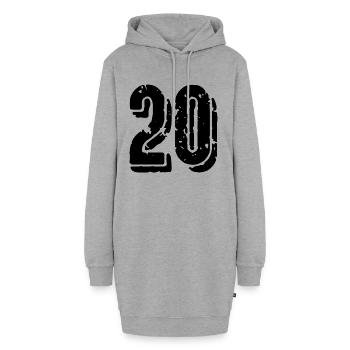 20 Zahl Trikot - Hoodie-Kleid - Grau meliert - Vorne