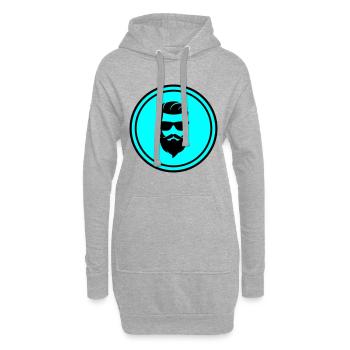 Gesicht bart symbol - Hoodie-Kleid - Grau meliert - Vorne