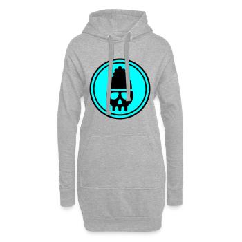 Skull kopf icon - Hoodie-Kleid - Grau meliert - Vorne