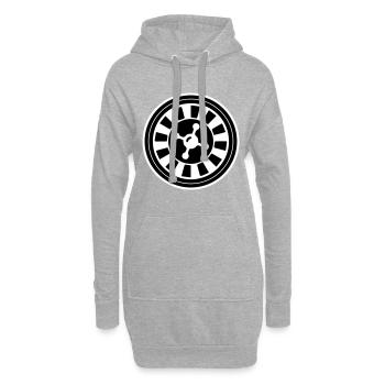 Cercle d’icônes de roulette - Sweat-shirt à capuche long Femme - gris chiné - Devant
