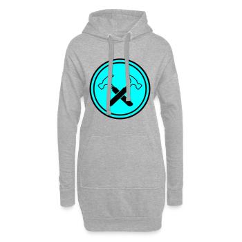 Symbole du marteau - Sweat-shirt à capuche long Femme - gris chiné - Devant