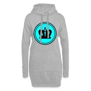 Couronne - Sweat-shirt à capuche long Femme - gris chiné - Devant