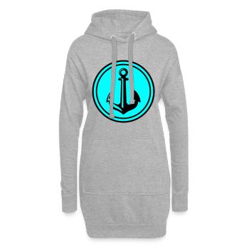 Anchor Icon Icon - Hoodie Dress - heather grey - Front