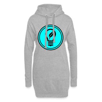 Glühbirne Symbol - Hoodie-Kleid - Grau meliert - Vorne