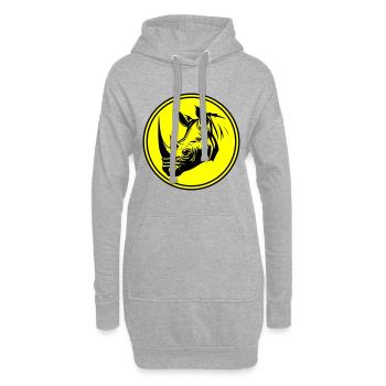 Silhouette animale de rhinocéros - Sweat-shirt à capuche long Femme - gris chiné - Devant