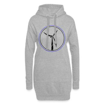 Windkraft Symbol Windrad - Hoodie-Kleid - Grau meliert - Vorne