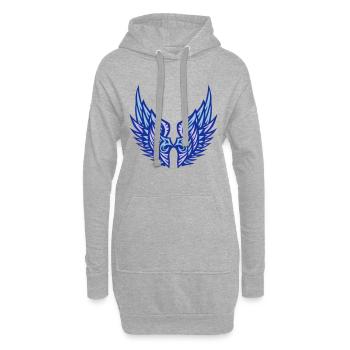aile aille ange 1 06 - Sweat-shirt à capuche long Femme - gris chiné - Devant