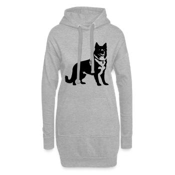 Chien Akita Inu - Sweat-shirt à capuche long Femme - gris chiné - Devant