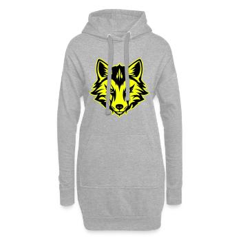 Icône de portrait de tête de renard - Sweat-shirt à capuche long Femme - gris chiné - Devant