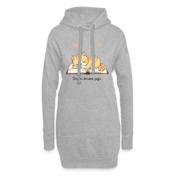 Cute design for book and animal lovers - Hoodie Dress - heather grey - Front