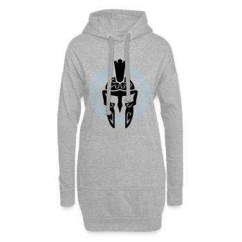 casque spartan symbole spartan sparta - Sweat-shirt à capuche long Femme - gris chiné - Devant