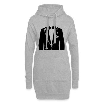 bow tie costume - Hoodie Dress - heather grey - Front