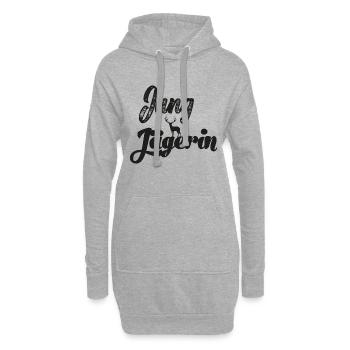 Jungjägerin Jungjäger Jägerin Jagd Papa Jagdschein - Hoodie-Kleid - Grau meliert - Vorne