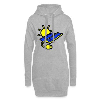 Énergie solaire du système photovoltaïque - Sweat-shirt à capuche long Femme - gris chiné - Devant