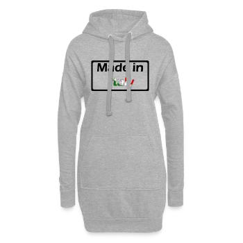 Made in Italy - Sweat-shirt à capuche long Femme - gris chiné - Devant