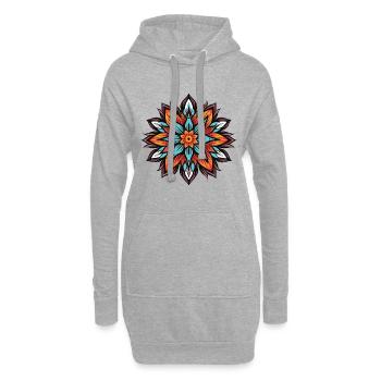 Frost Blume Mandala Symbol Stern Winter - Hoodie-Kleid - Grau meliert - Vorne