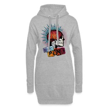 TDAH = NEUROPUNK (impression simple) - Sweat-shirt à capuche long Femme - gris chiné - Devant
