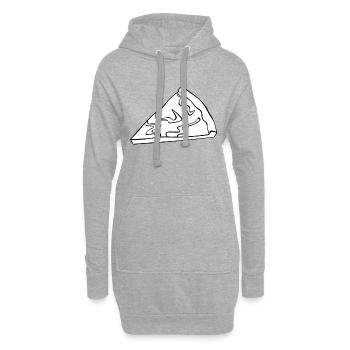 manger de la nourriture pizza pizzeria restaurant11 - Sweat-shirt à capuche long Femme - gris chiné - Devant