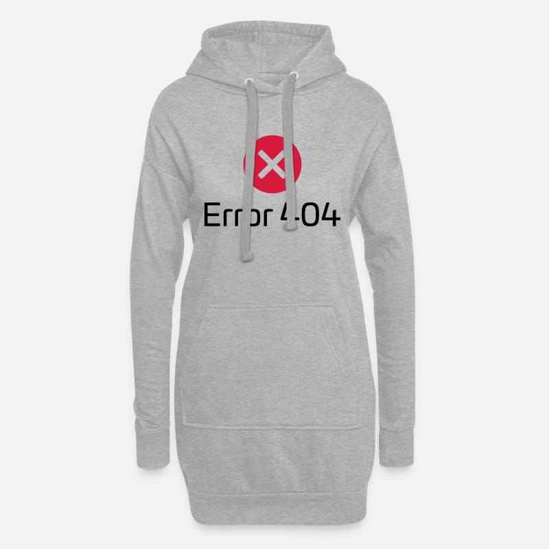 Error 404 - Hoodie-Kleid - Grau meliert