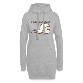 I hate mondays Montag Wochentag Lustig Geschenk - Hoodie-Kleid - Grau meliert - Vorne
