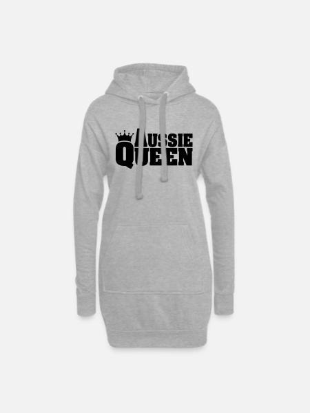 AUSSIE QUEEN Australian Shepherd - Hoodie-Kleid - Grau meliert