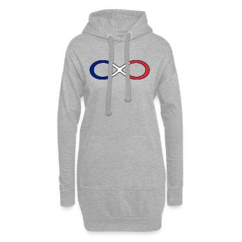 Frankreich Flagge Infinity Symbol France Unendlich - Hoodie-Kleid - Grau meliert - Vorne