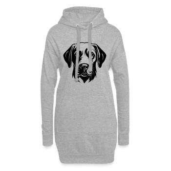 Labrador Hund Kopf - Hoodie-Kleid - Grau meliert - Vorne
