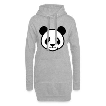 Panda Kopf - Hoodie-Kleid - Grau meliert - Vorne