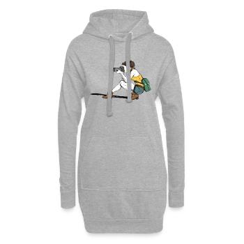 un beau photographe - Sweat-shirt à capuche long Femme - gris chiné - Devant