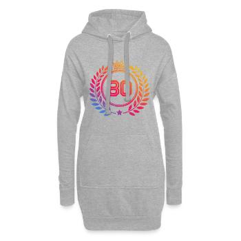 80 Zahl Kranz - Hoodie-Kleid - Grau meliert - Vorne