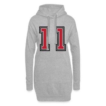 11 Zahl symbol - Hoodie-Kleid - Grau meliert - Vorne
