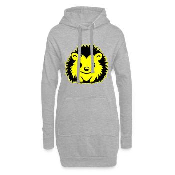 hérisson bande dessinée mignon - Sweat-shirt à capuche long Femme - gris chiné - Devant