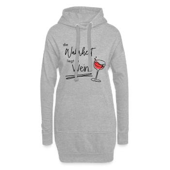 Die Warheit liegt im Wein - Weinliebhaber - Hoodie-Kleid - Grau meliert - Vorne