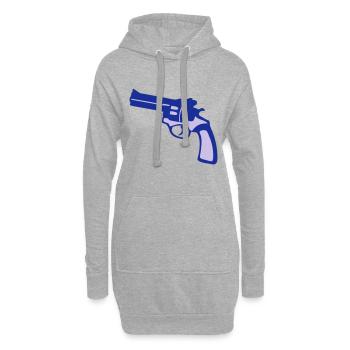 Pistole Revolver Pistole - Hoodie-Kleid - Grau meliert - Vorne