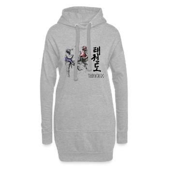 tasse de taekwondo - Sweat-shirt à capuche long Femme - gris chiné - Devant