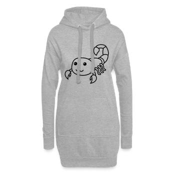 Scorpion Comic Animal - Sweat-shirt à capuche long Femme - gris chiné - Devant