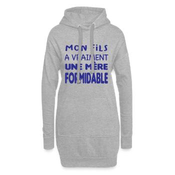 Mère formidable - Sweat-shirt à capuche long Femme - gris chiné - Devant