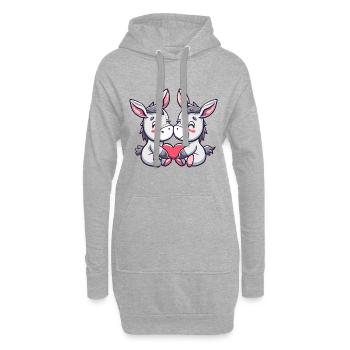Cul Couple Amour Couple Amoureux - Sweat-shirt à capuche long Femme - gris chiné - Devant