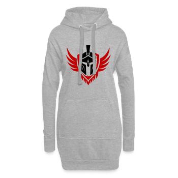 Symbole du casque Spartan - Sweat-shirt à capuche long Femme - gris chiné - Devant