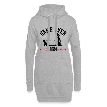 Game Over 2024 Hochzeit - Hoodie-Kleid - Grau meliert - Vorne