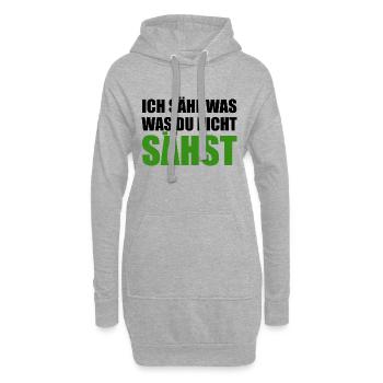 Cannabis, Ich sähe was was du nicht sähst, Hanf - Hoodie-Kleid - Grau meliert - Vorne