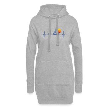 Sailing Heartbeat Sailor Capitaine de voilier - Sweat-shirt à capuche long Femme - gris chiné - Devant