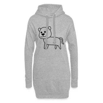 Panther Comic Tier - Hoodie-Kleid - Grau meliert - Vorne