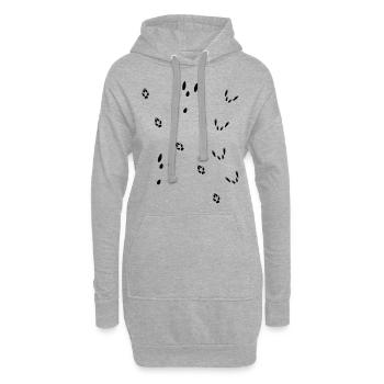 Fährte Fuchs, Hase, Eichhörnchen - Hoodie-Kleid - Grau meliert - Vorne