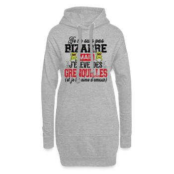 Grenouille Amphibien Cadeau Humour Étang Rainette - Sweat-shirt à capuche long Femme - gris chiné - Devant