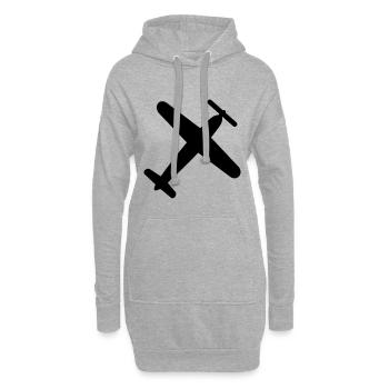 Flugzeug - Hoodie-Kleid - Grau meliert - Vorne