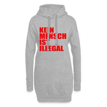 kein mensch ist illegal - Hoodie-Kleid - Grau meliert - Vorne
